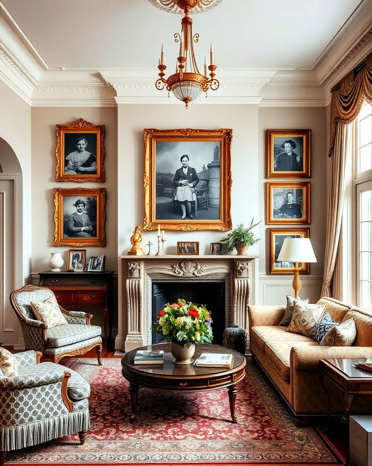 vintage photographs victorian living room