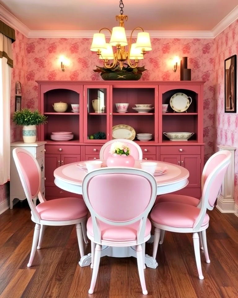 vintage pink dining set