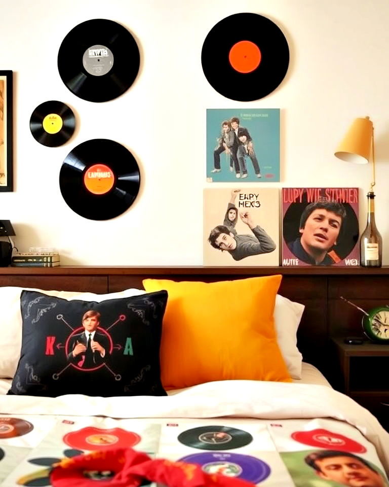 vinyl record decor for bedroom