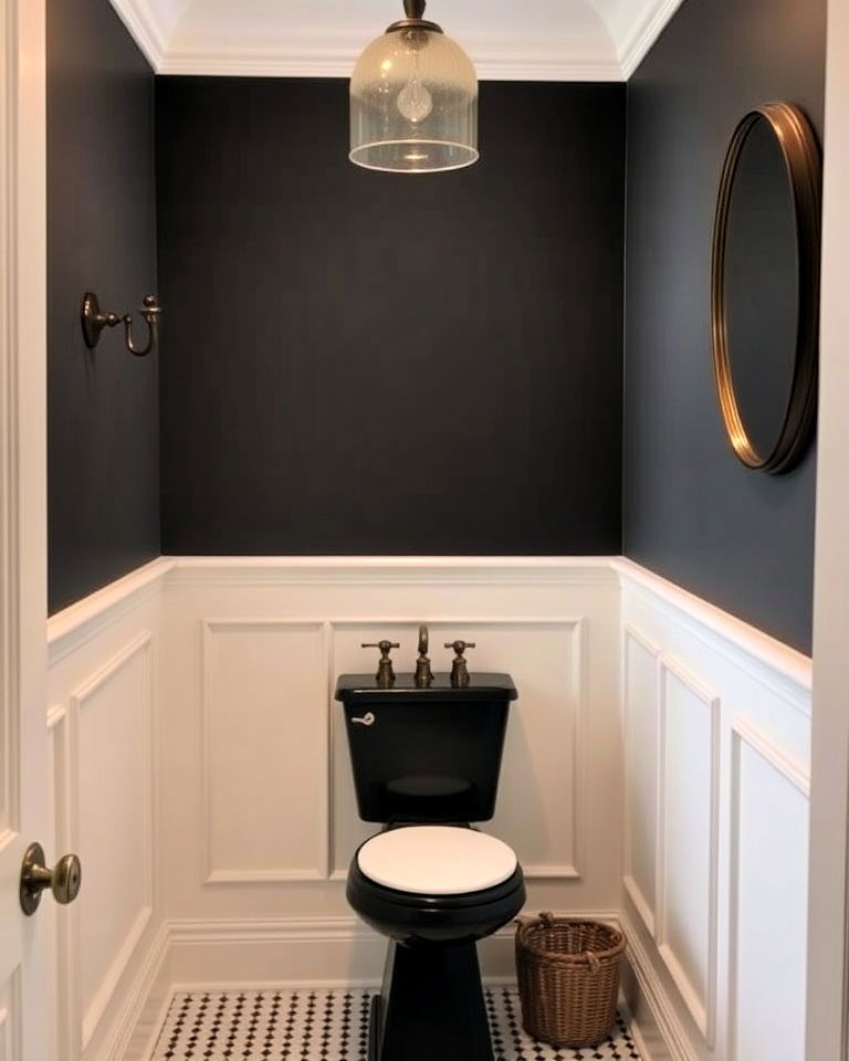 wainscoting to add elegance to a half bathroom