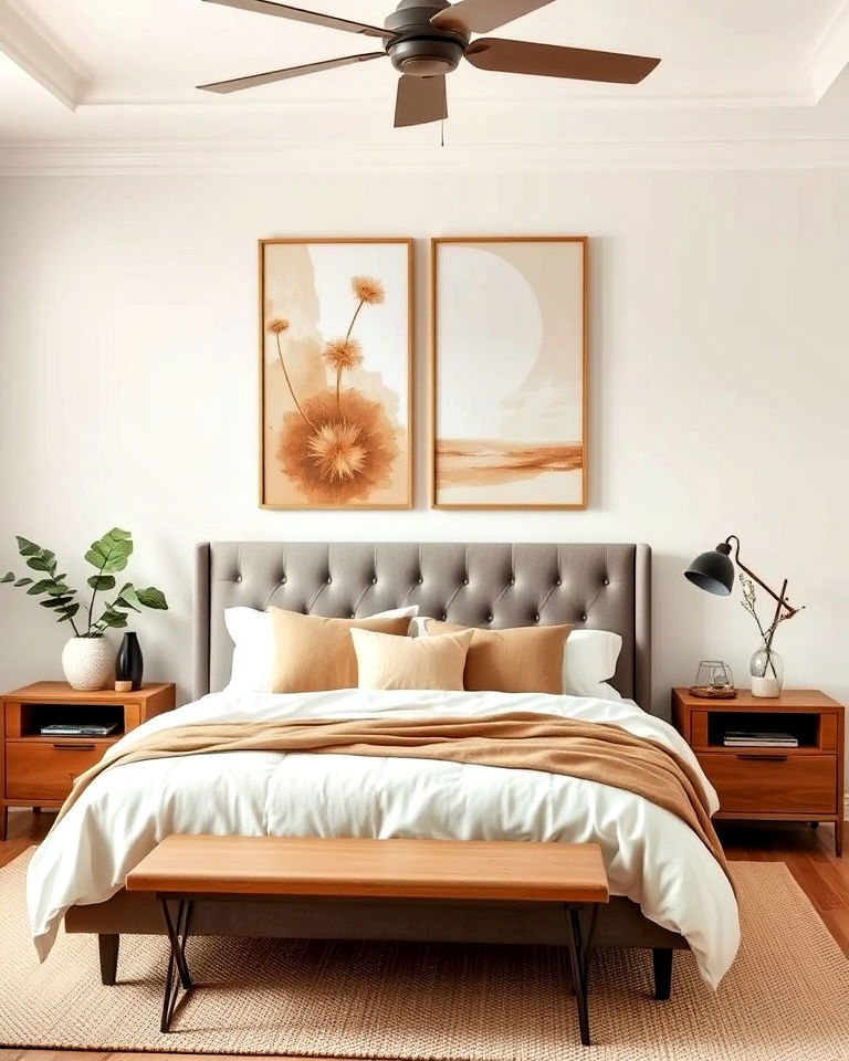 wall art for tan bedroom