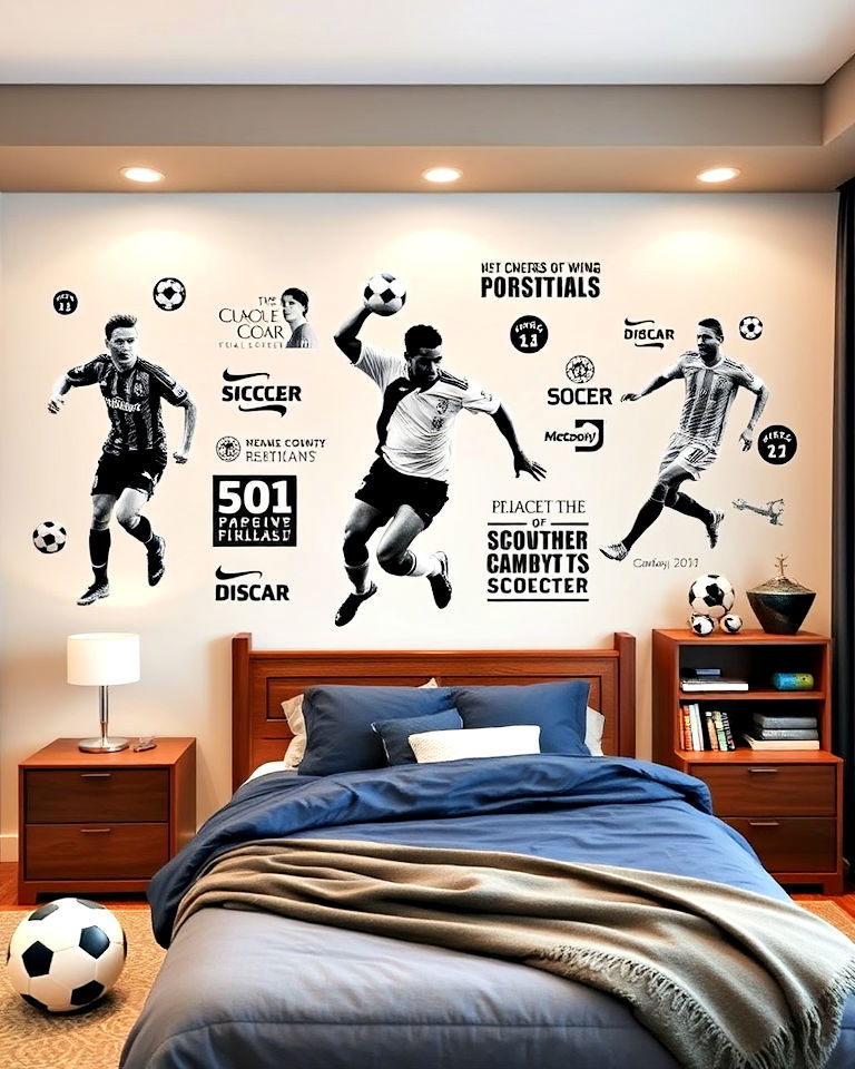 wall decals of favorite soccer players