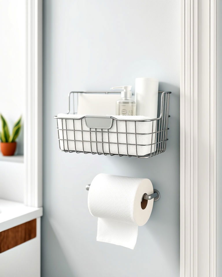 wall mounted baskets for added storage