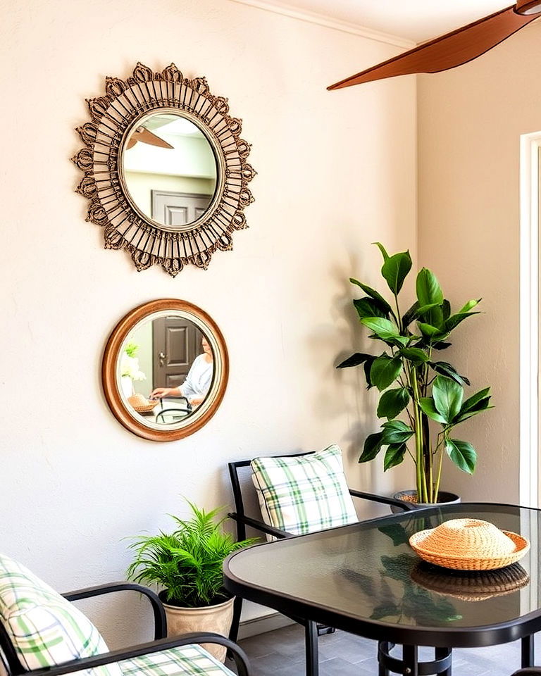 wall mounted patio mirrors