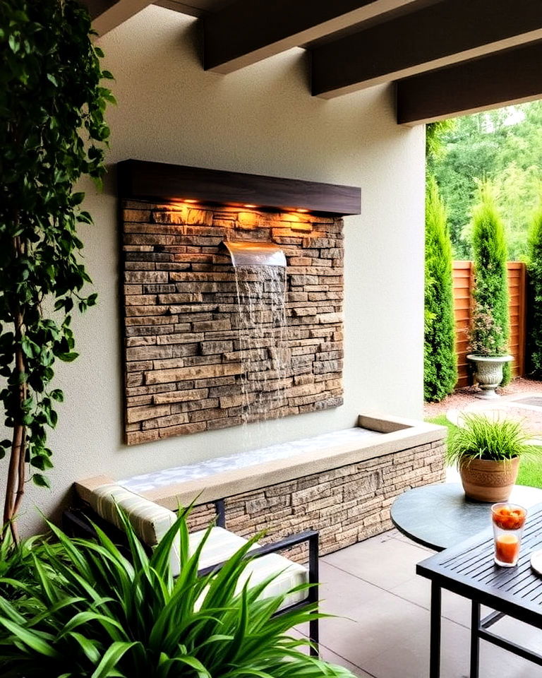 wall mounted patio water feature