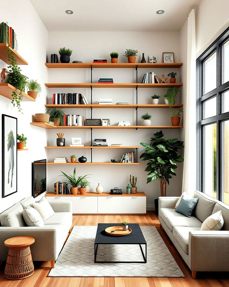 wall mounted shelving for storage