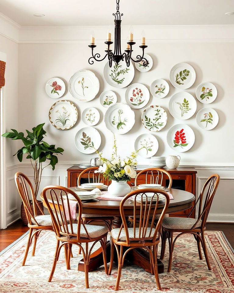 wall plates with botanical motifs