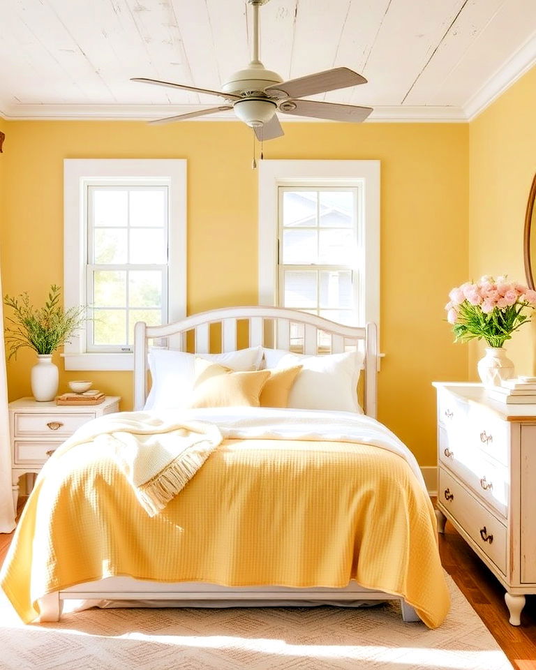 warm yellow undertones bedroom