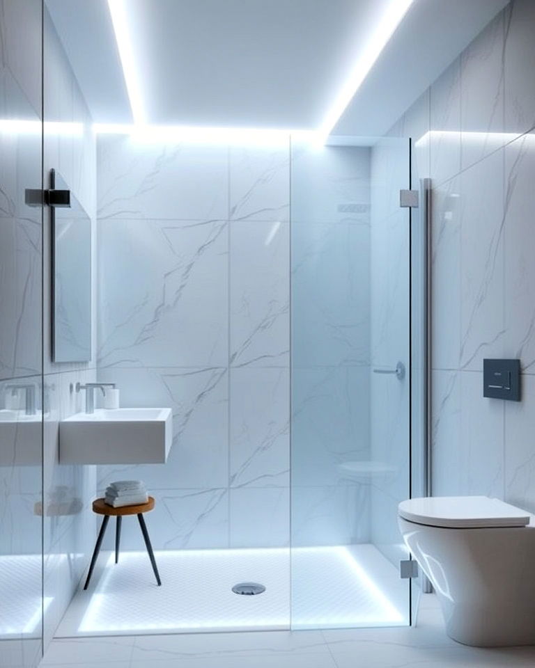 waterproof led strips to illuminate a shower area