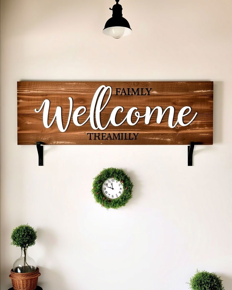 weathered entryway sign for a personalized welcome