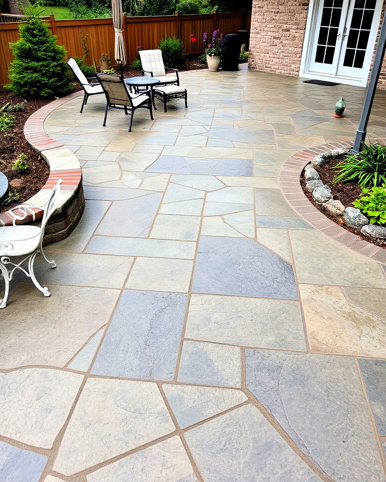 weathered stone look patio