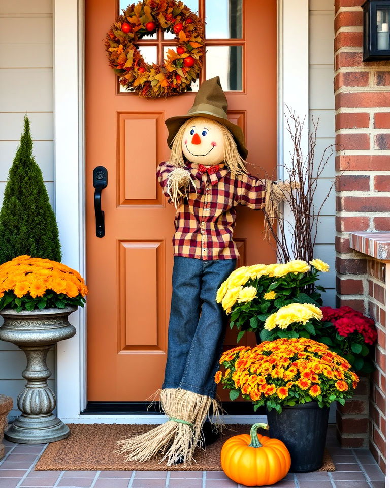 whimsical scarecrow near your front door