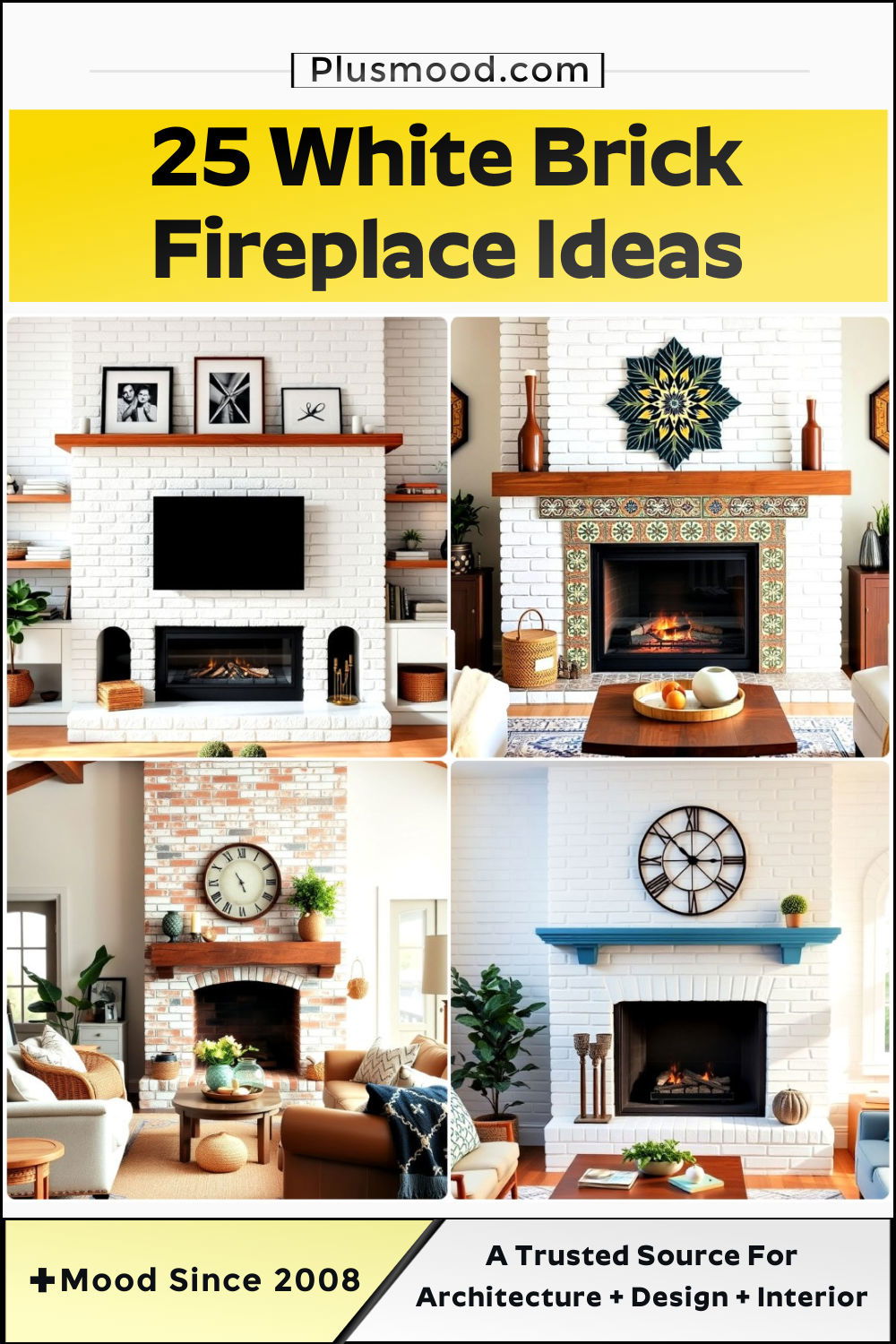 white brick fireplace ideas and inspiration