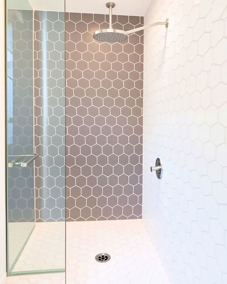 white hexagonal tiles for geometric flair
