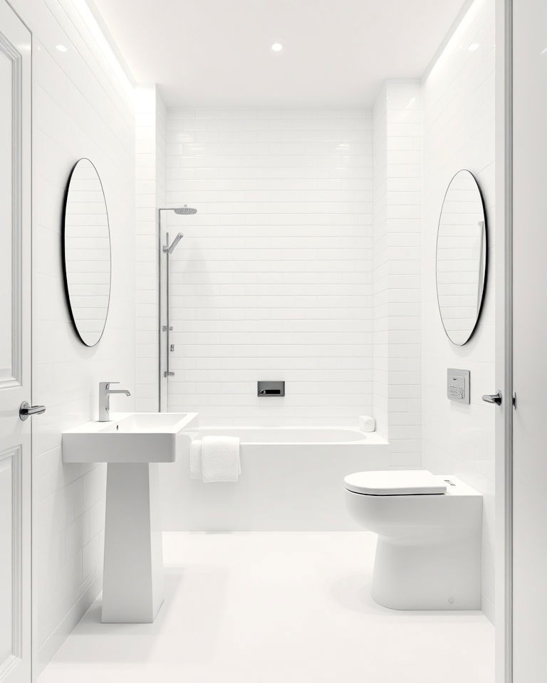 white on white design minimalist bathroom