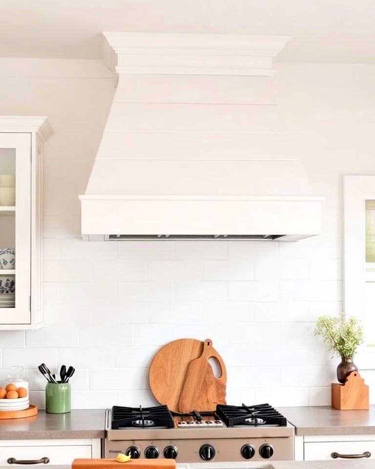 white shiplap range hood