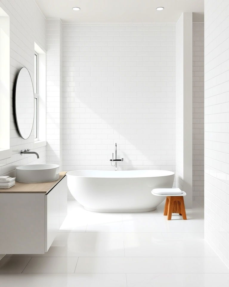 white tiles with a matte finish for a contemporary vibe
