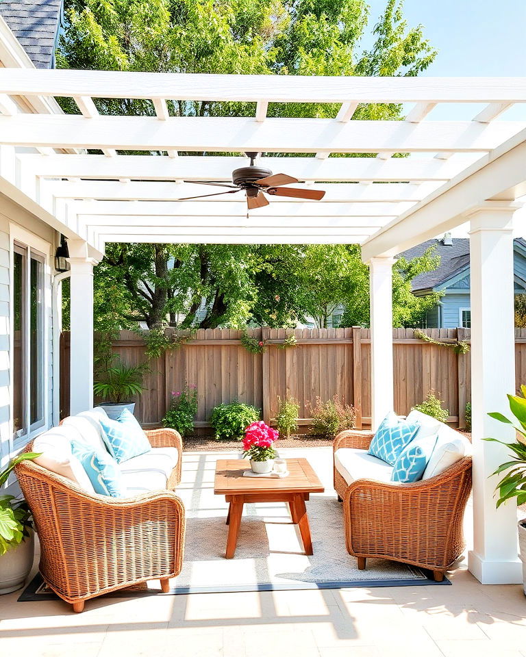 whitewashed pergola for a coastal look