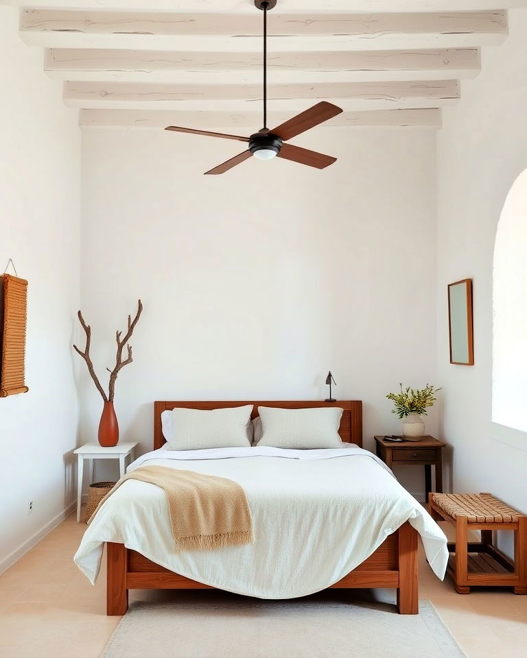 whitewashed walls mediterranean bedroom