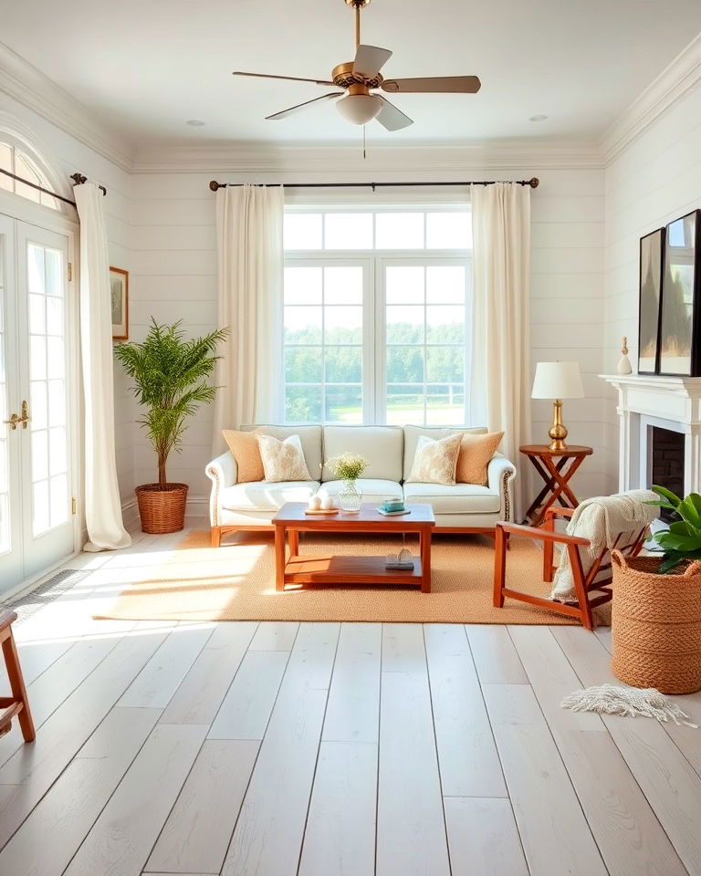 whitewashed wood floor for coastal vibes