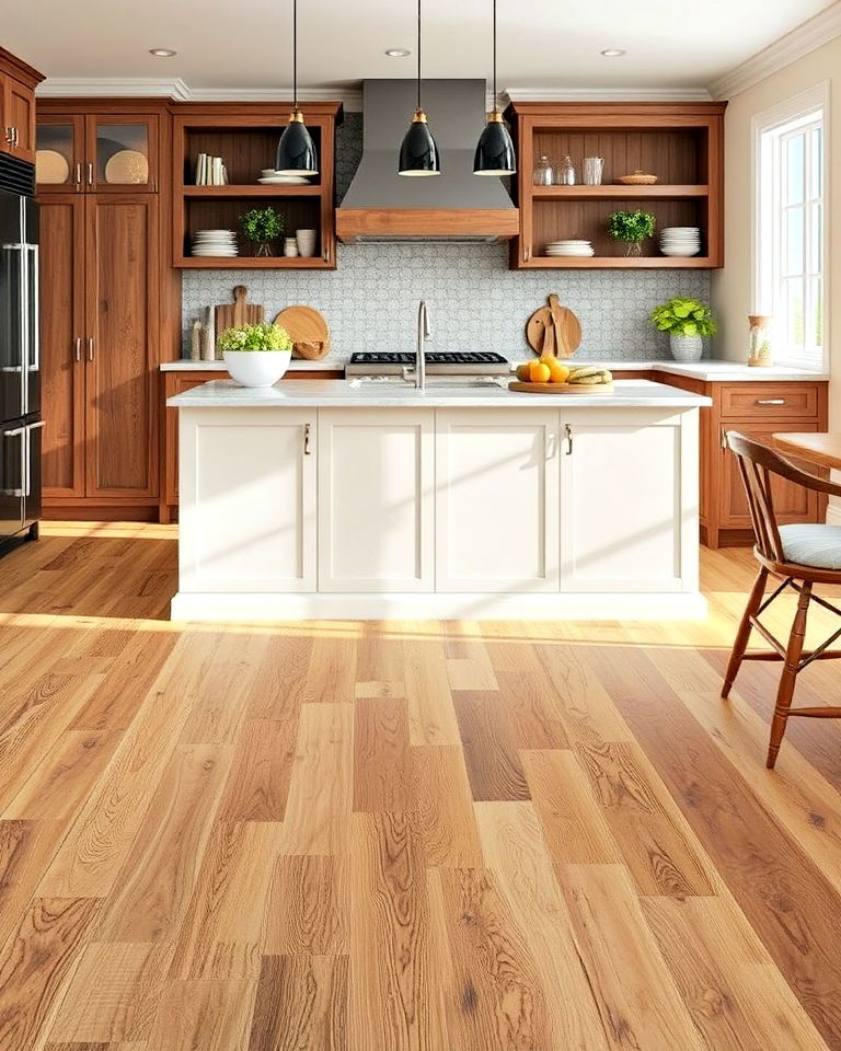 wide plank wood for a modern rustic look