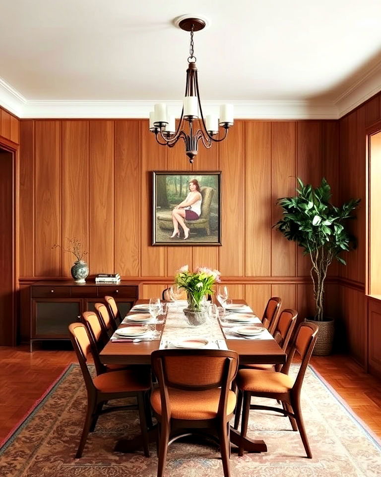wood paneling for 70s dining room