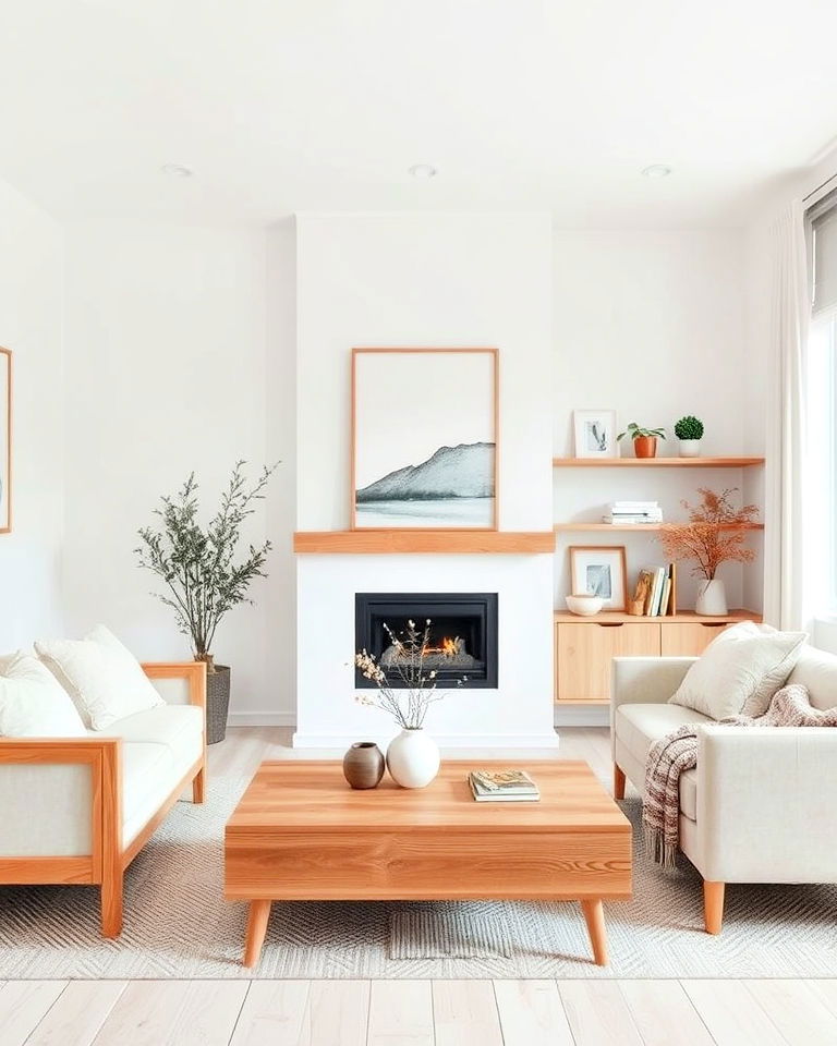 wooden accents for warmth
