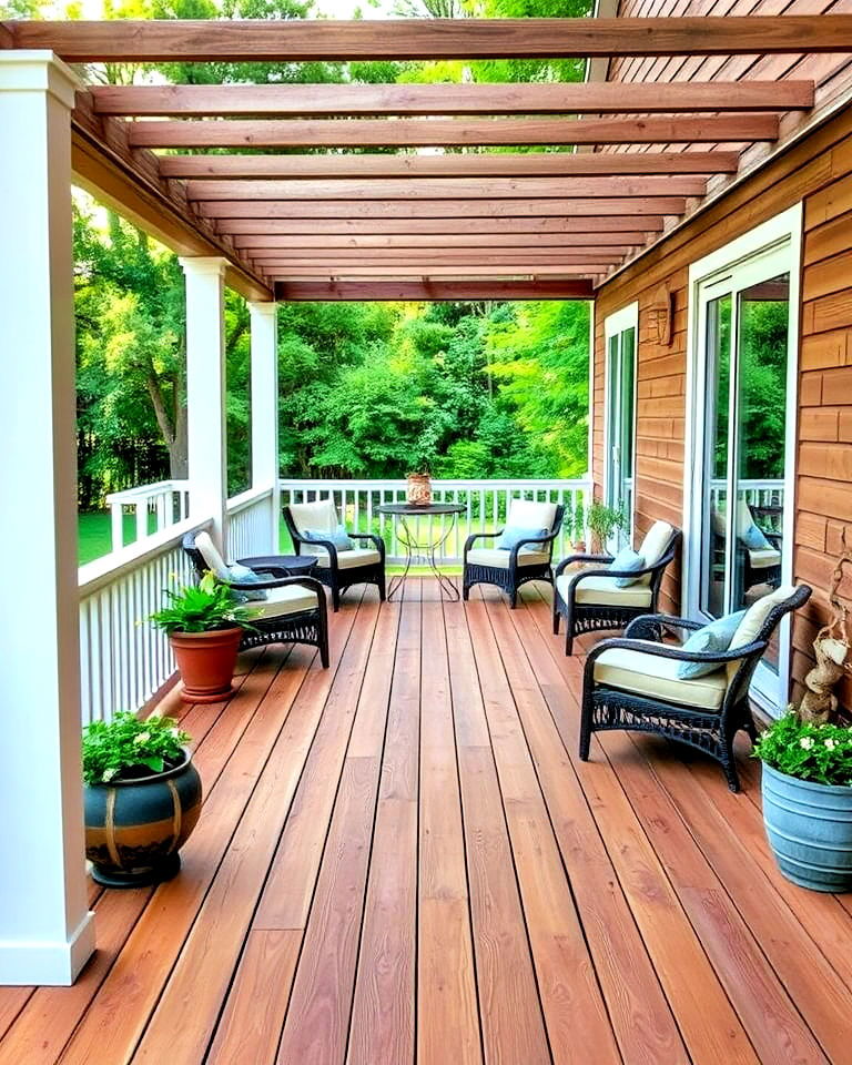 wooden planks patio floor