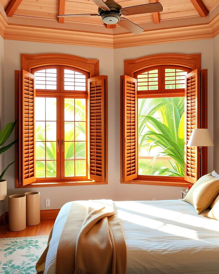 wooden shutters for a coastal look