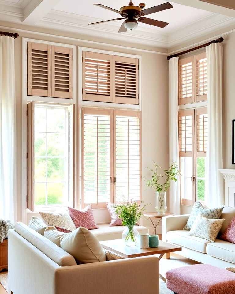 wooden shutters to enhance the room