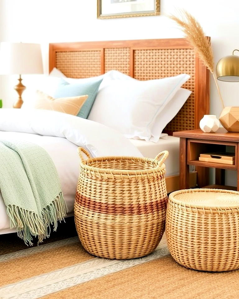 woven baskets and natural textures