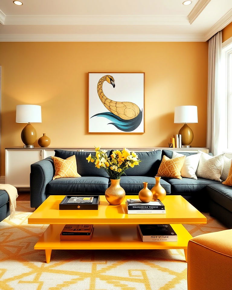 yellow coffee table
