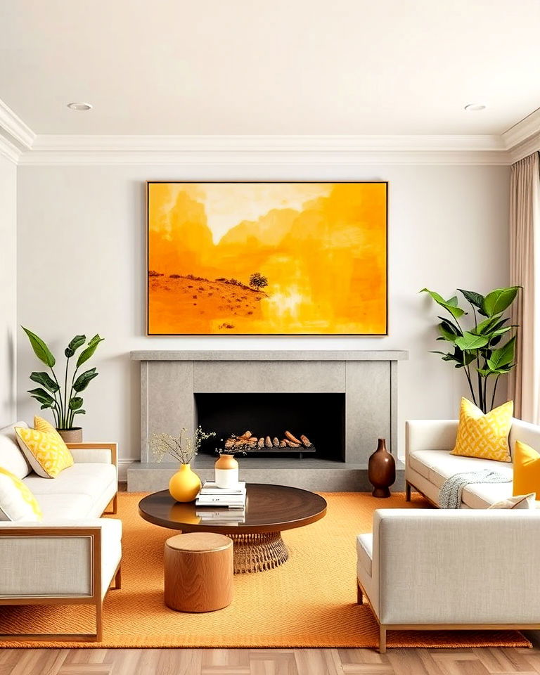 yellow statement artwork