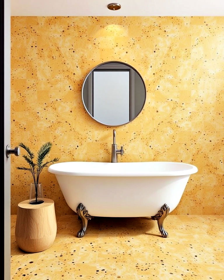 yellow terrazzo tiles for a unique design