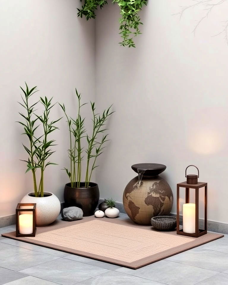 zen inspired meditation space