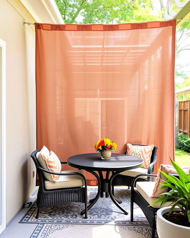 DIY fabric screen to block neighbors view