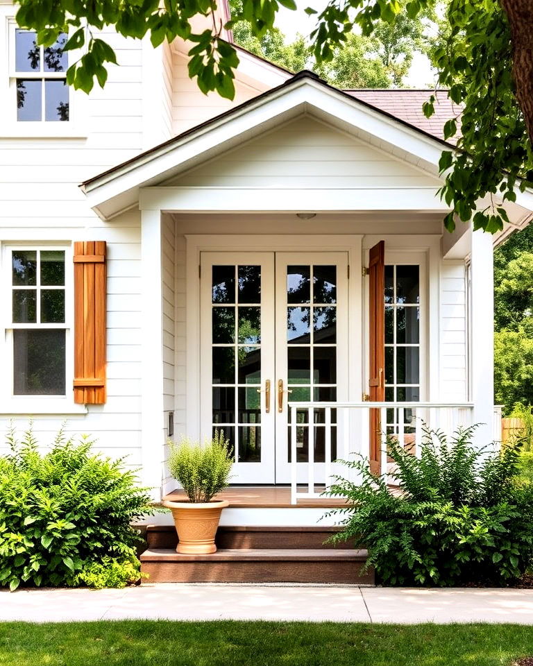 a blend of wood and white paint