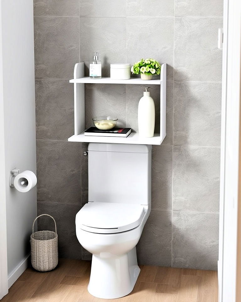 above the toilet fold down shelf unit