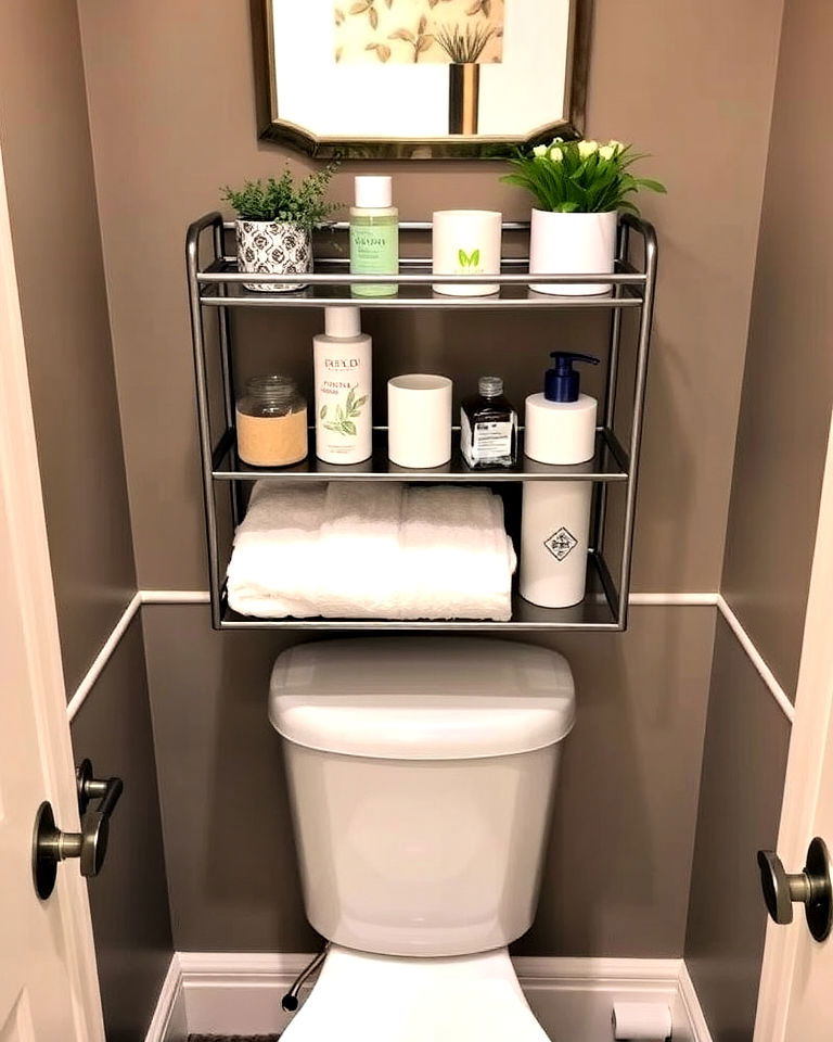 above the toilet stylish tiered tray storage