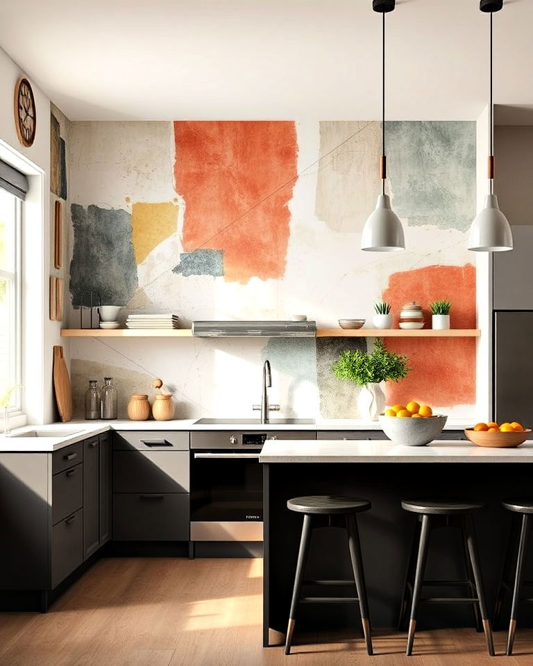 abstract prints kitchen wallpaper