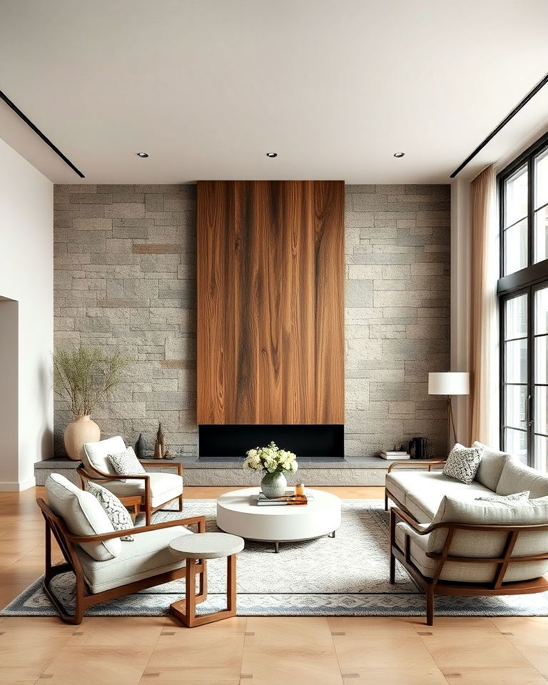 accent walls with natural finishes idea