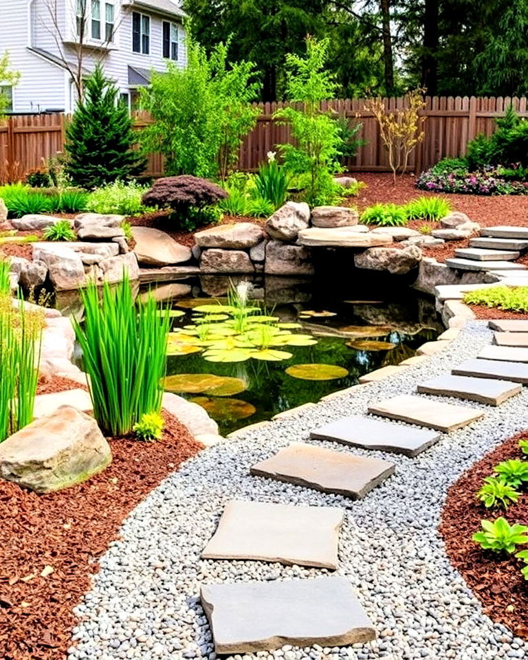 accessibile pathways pond landscaping