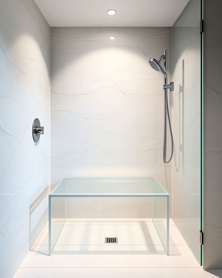 acrylic shower bench