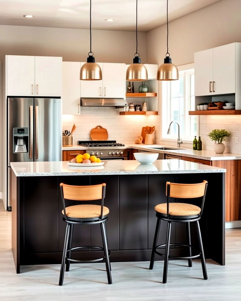 add a breakfast bar in kitchen