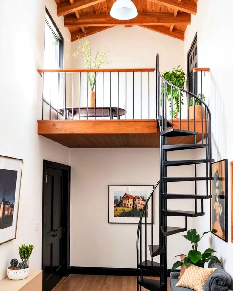 add a lofted space in townhouse interior