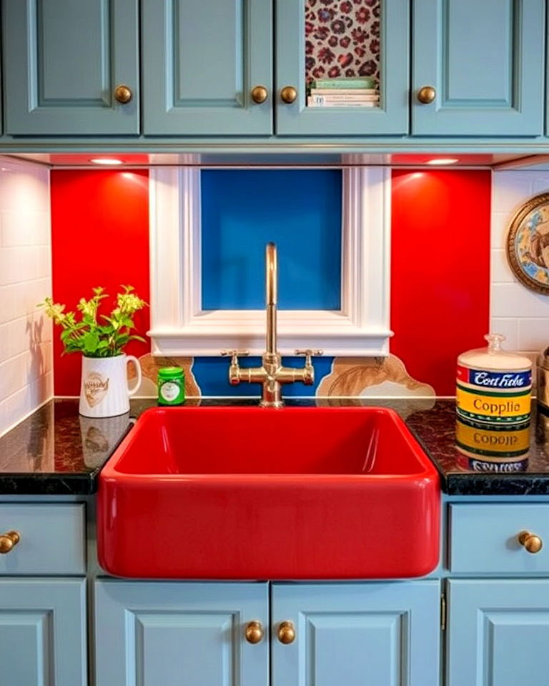add a pop of color with a unique sink