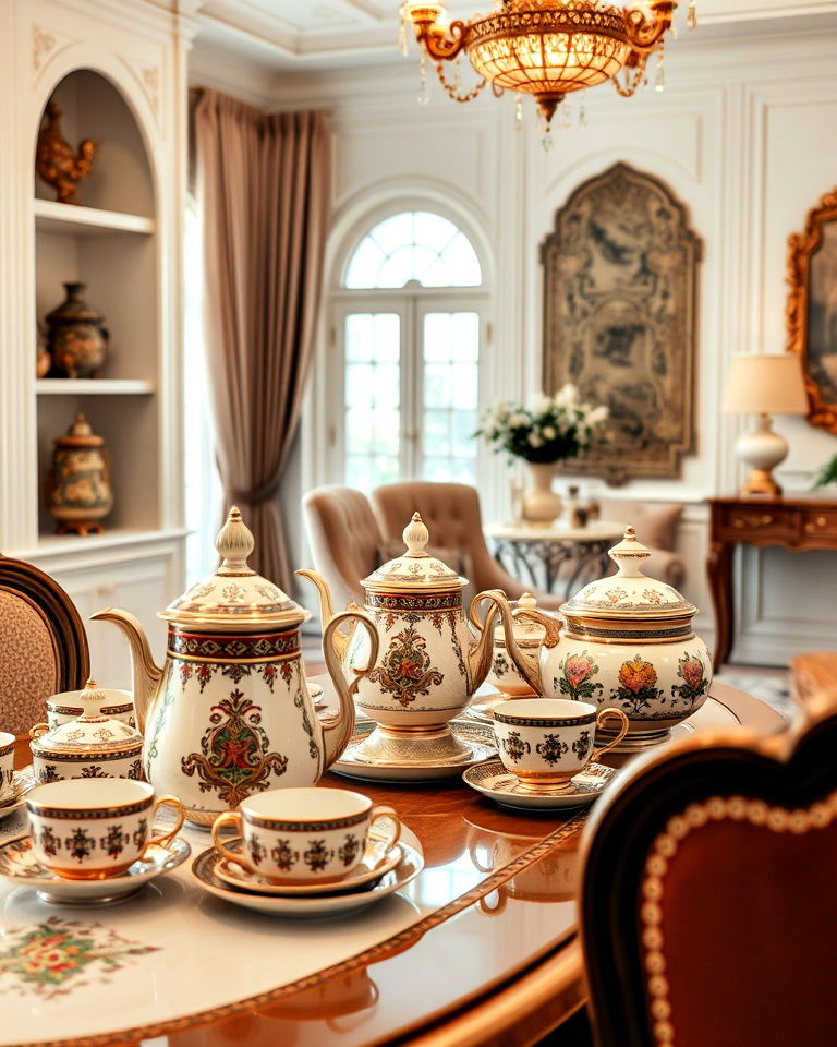 add elegant tea sets