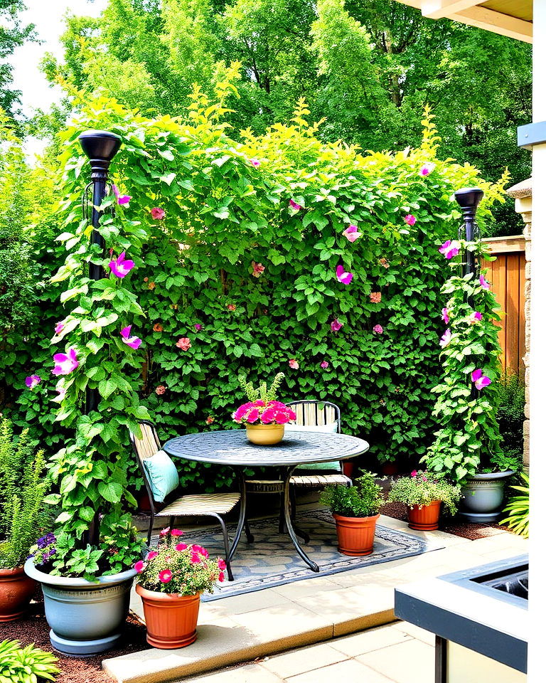 affordable garden obelisk with climbing plants