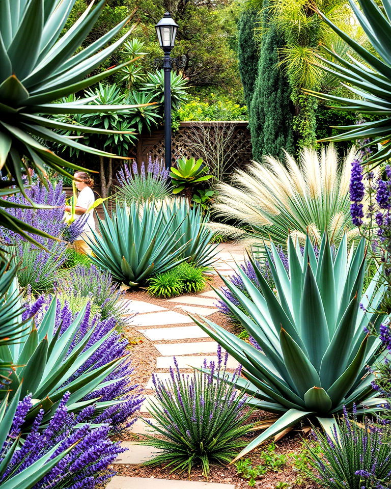 agave and aloe borders