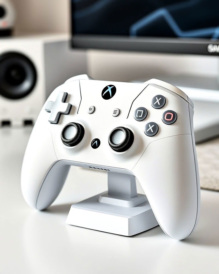 all white gaming controller